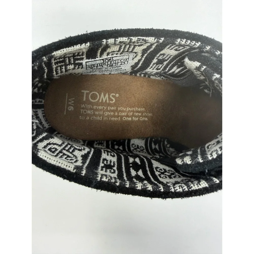 TOMS Desert Wedge Black Suede Lace Up Ankle Boots Women 6 380515